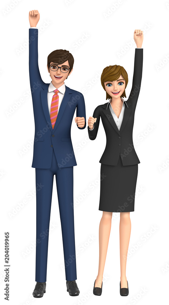 3D illustration character - The business men of the victory pose. 3D illustration character - The business men of the victory pose.