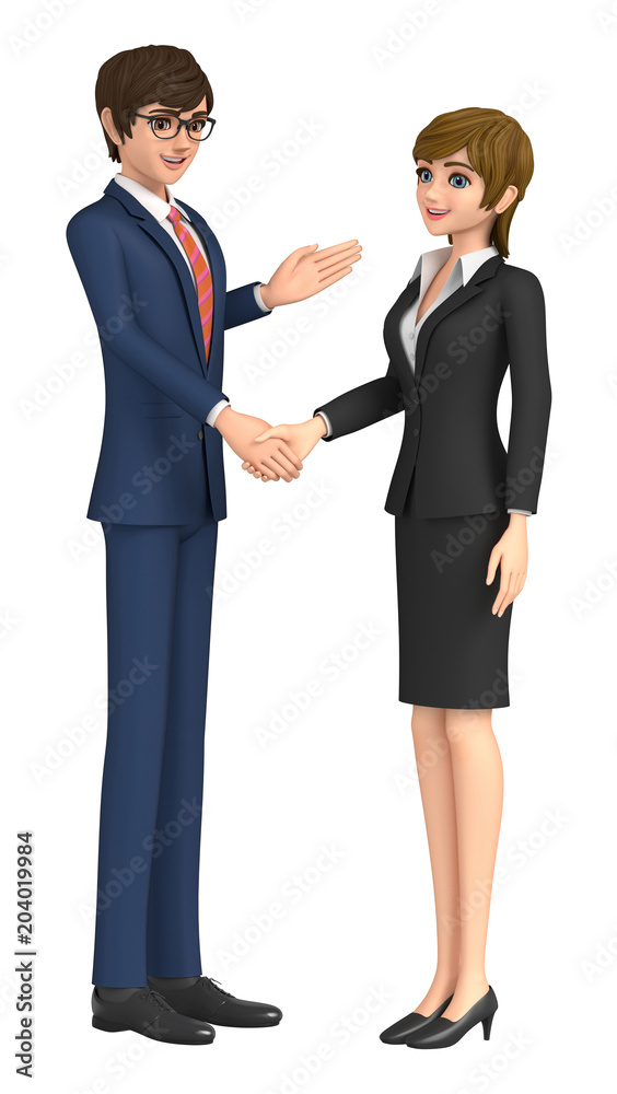 3D illustration character - The businessmen who shake hands. 3D illustration character - The businessmen who shake hands.