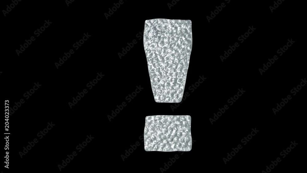 Exclamation Mark - Animated Ice Water Alphabet Signs Concept Exclamation Mark - Animated Ice Water Alphabet Signs Concept