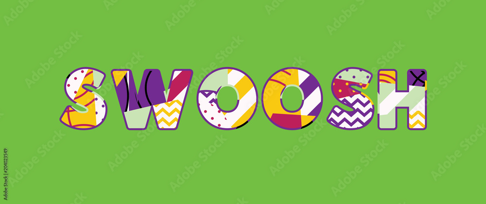 Obraz premium Swoosh Concept Word Art Illustration