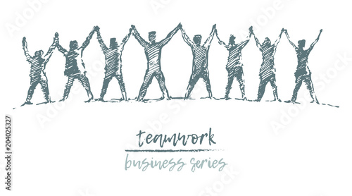 Business people hands spirit togetherness vector