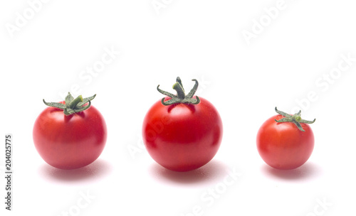 Fresh Red Cherry Tomatoes on a White Background
