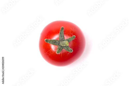 Fresh Red Cherry Tomatoes on a White Background