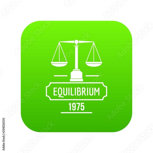 Equilibrium icon green vector