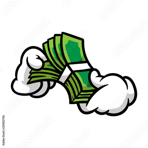 Cartoon Hands Counting Money