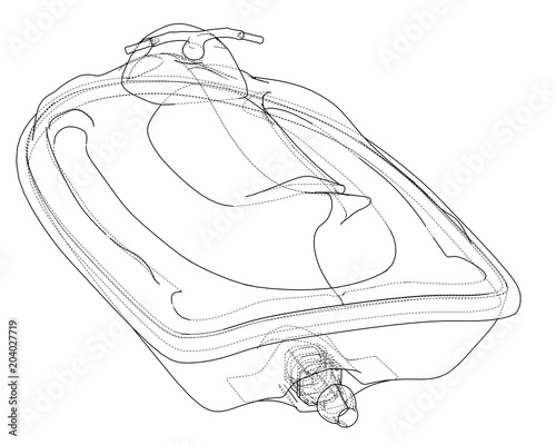 Jet ski sketch. Vector
