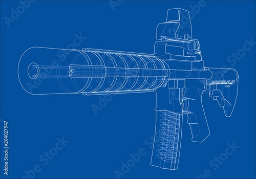 Machine Gun. Vector