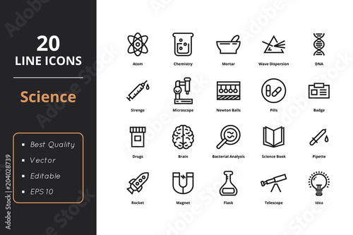 20 Science Line Icon