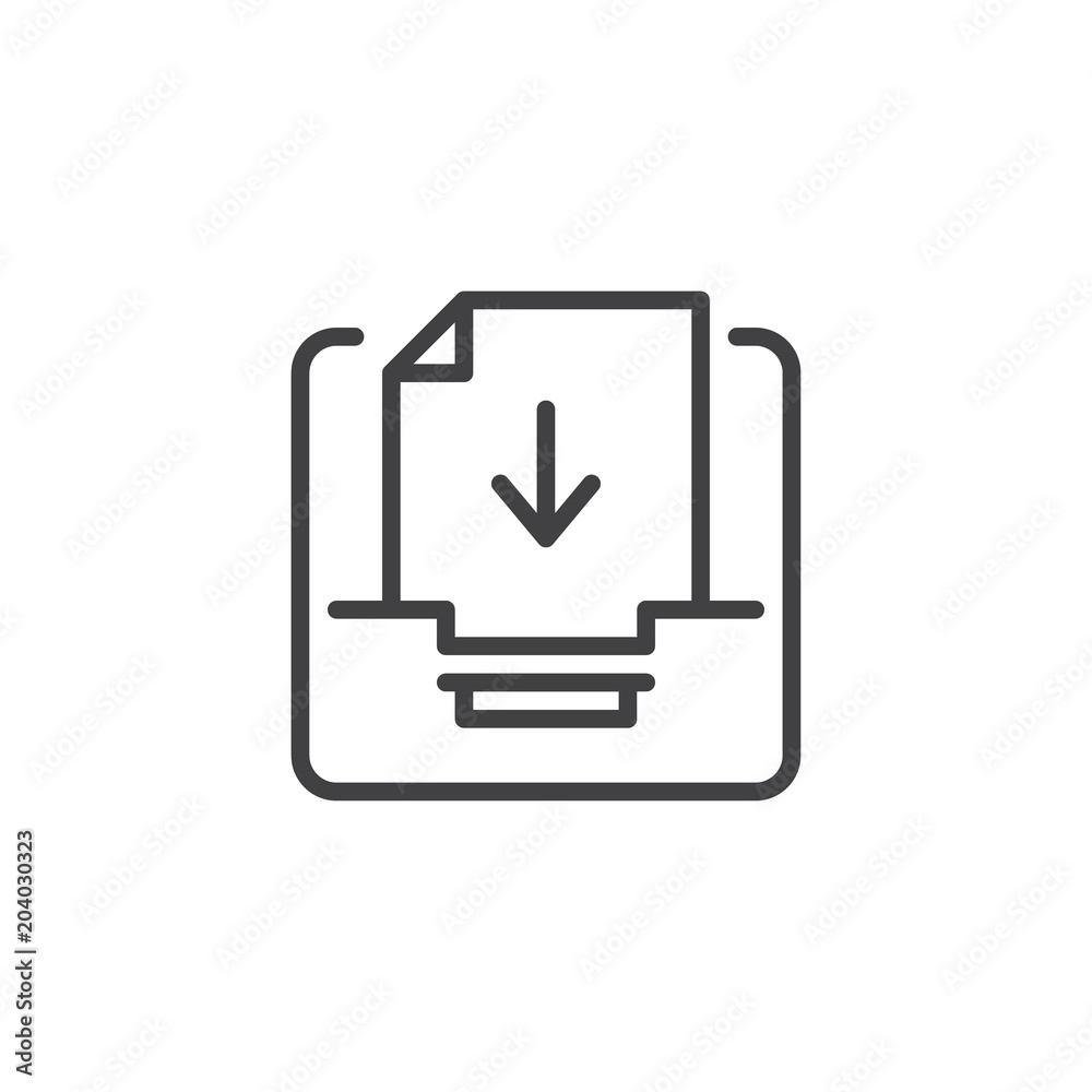 Inbox tray letter outline icon. linear style sign for mobile concept and web design. Mailbox Incoming message simple line vector icon. Symbol, logo illustration. Vector graphics Inbox tray letter outline icon. linear style sign for mobile concept and web design. Mailbox Incoming message simple line vector icon. Symbol, logo illustration. Vector graphics