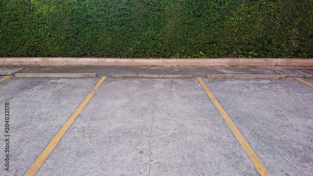 Obraz premium Empty parking with yellow marking