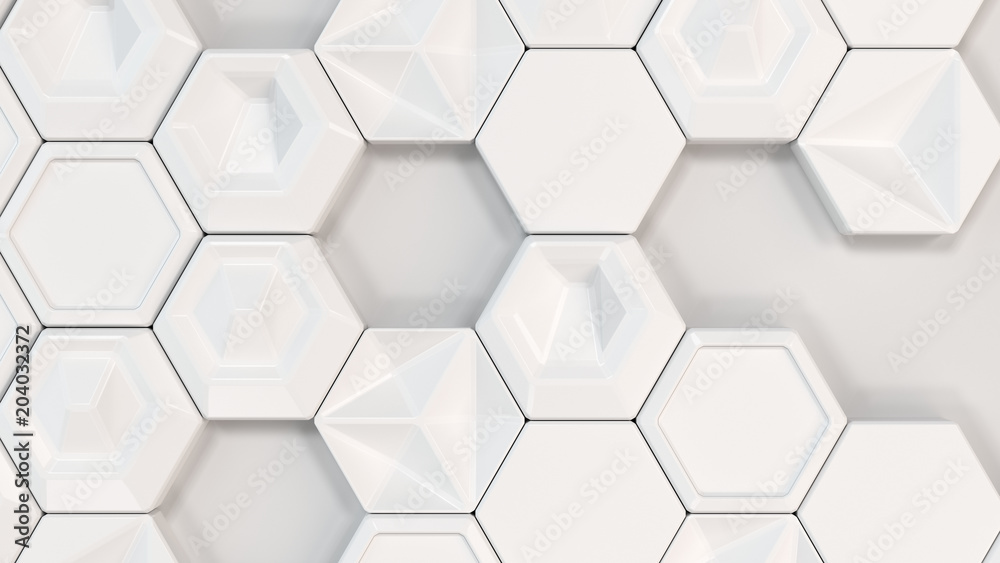 Abstract 3d background made of white hexagons Abstract 3d background made of white hexagons