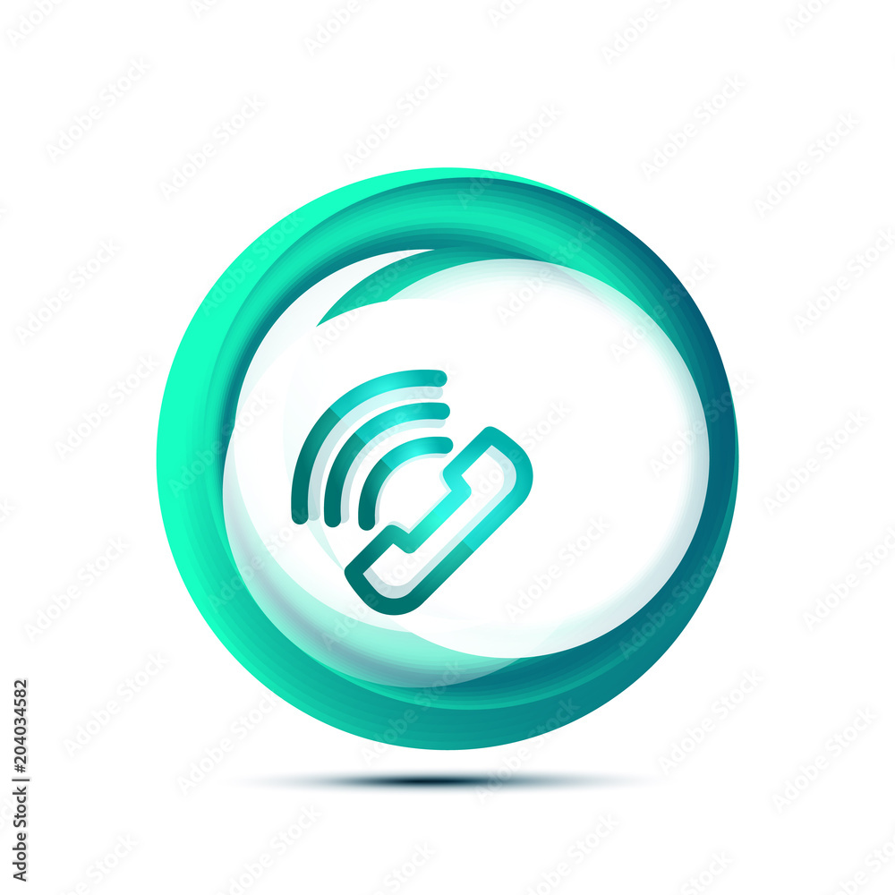 Old fashioned phone button, call center support icon Old fashioned phone button, call center support icon