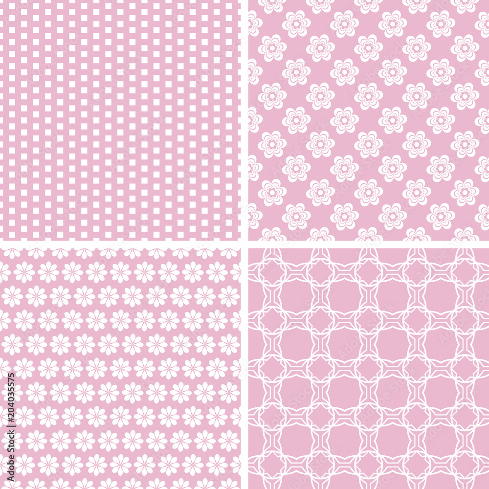 Chic different seamless patterns. Chic different seamless patterns.
