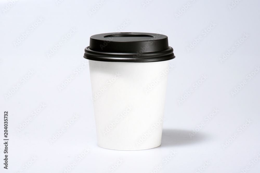 White paper coffee cup isolated on white White paper coffee cup isolated on white