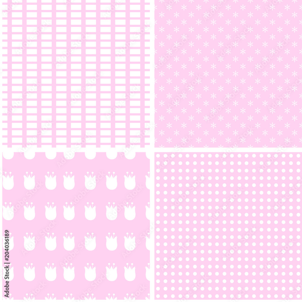 Chic different seamless patterns. Chic different seamless patterns.