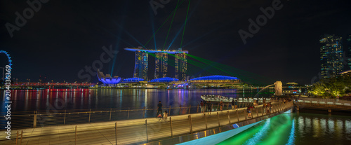 Spectra Light and Water Show Marina Bay Sand Casino Hotel Downtown Singapore