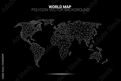 World map dot connection line polygon: concept of digital world, Data connection