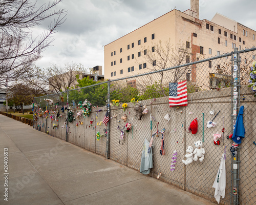 Oklahoma City National Bombing Memorial and Fence Closeup photo