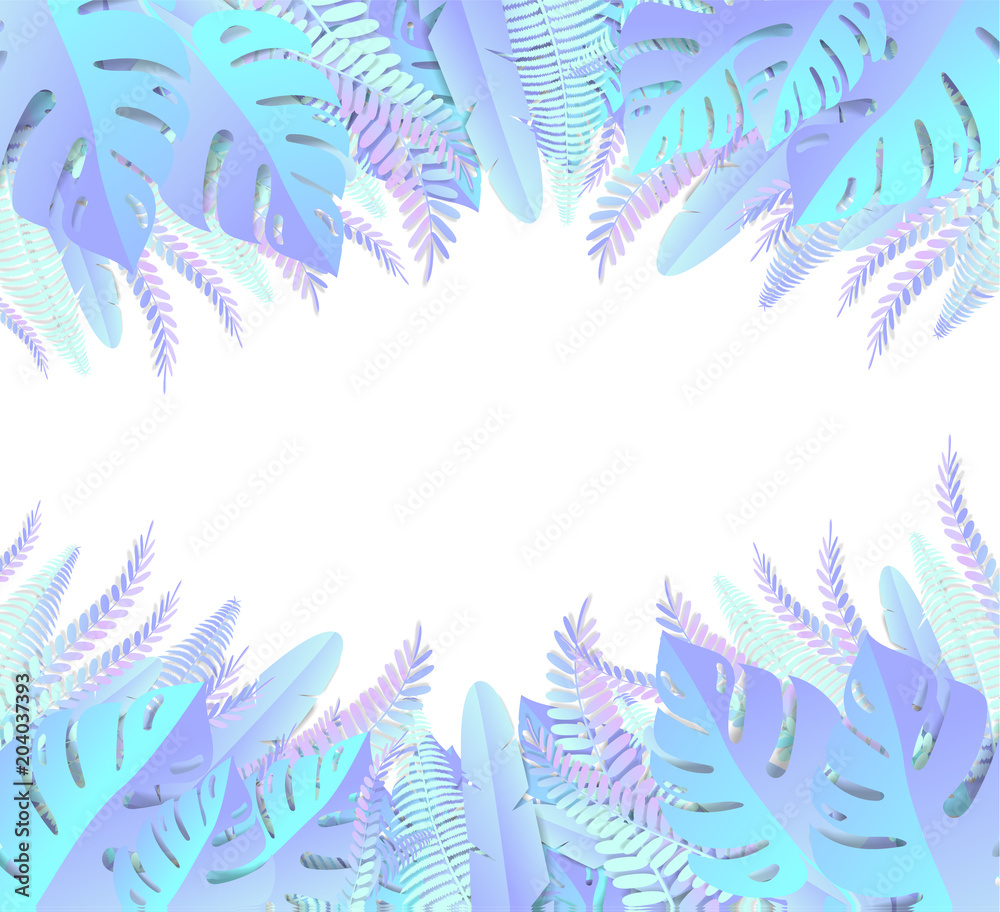 Tropical leaves. Paper cut style Tropical leaves. Paper cut style