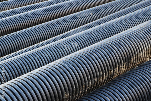 Picture of plastic pipes for underground communications.