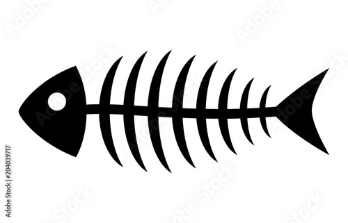 Fish bone or fishbone skeleton flat vector icon for wildlife apps and websites photo