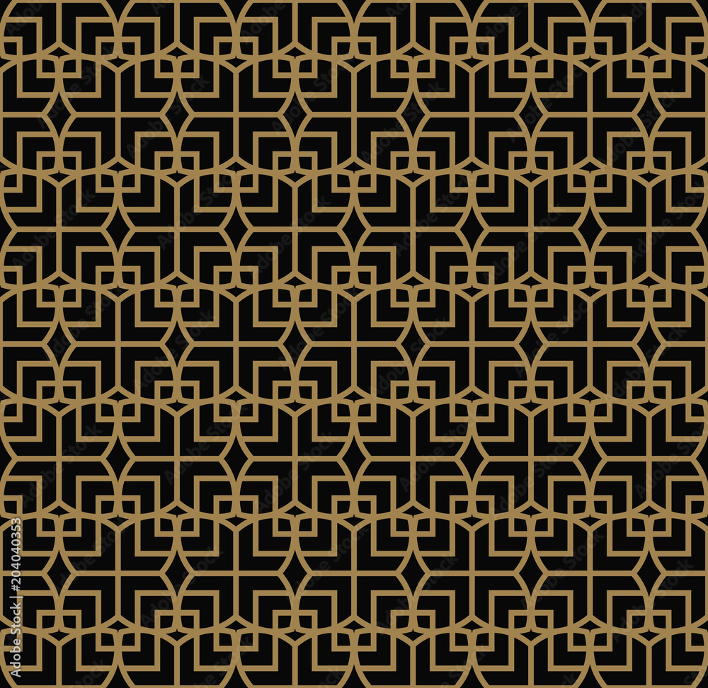 Abstract seamless pattern. Geometric line gold ornament. Ornamental stylish background. Abstract seamless pattern. Geometric line gold ornament. Ornamental stylish background.