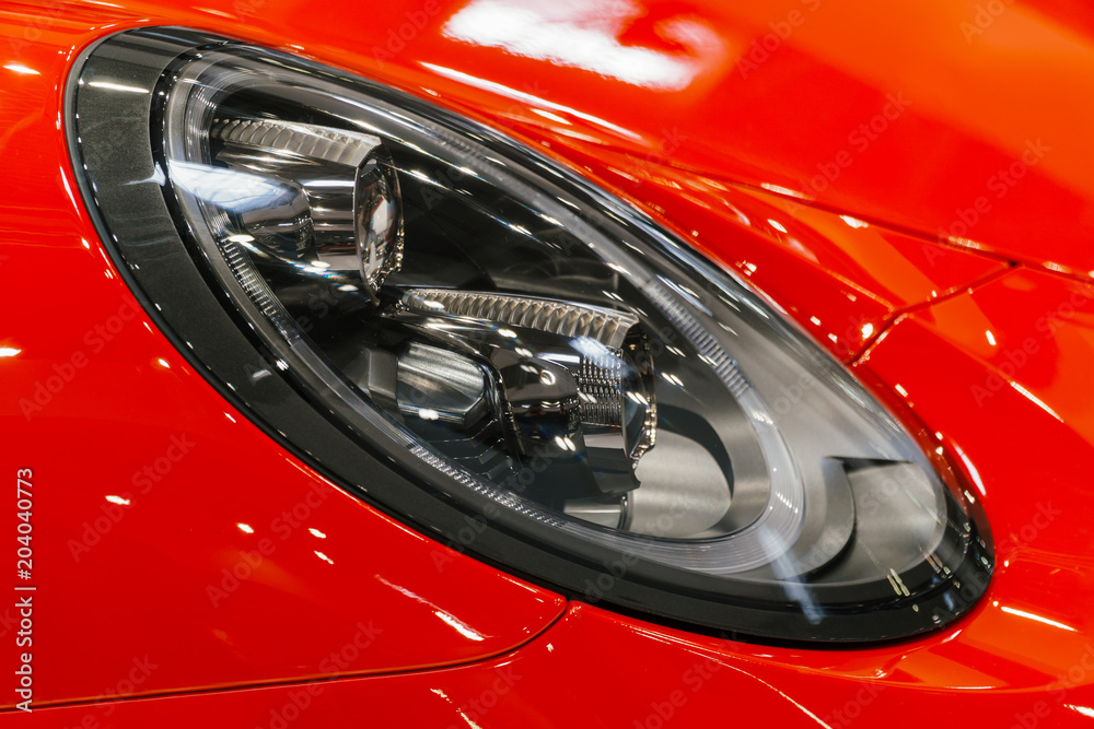 Head Lights Of Luxurious Sports Car