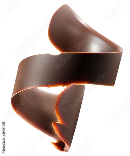 chocolate curls isolated on a white background