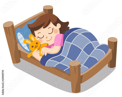 A cute girl sleep on tonight dreams, good night and sweet dreams.