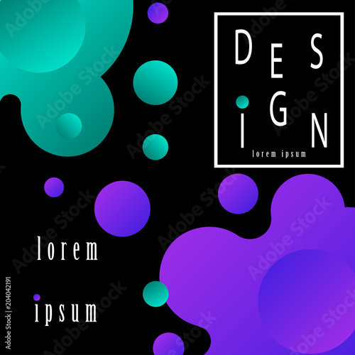 Abstract Fluid creative templates, cards, color covers set. Geometric design, liquids, shapes.