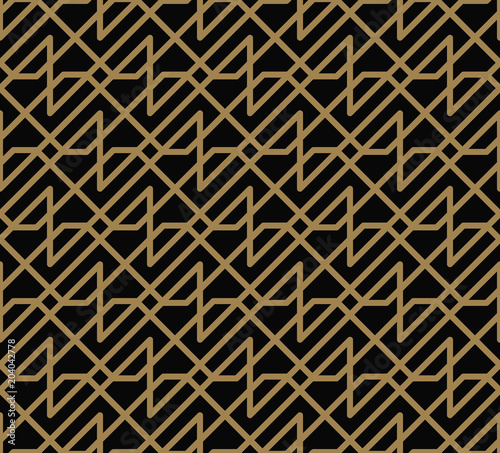 seamless geometric pattern by stripes line . Seamless vector background. Black texture.