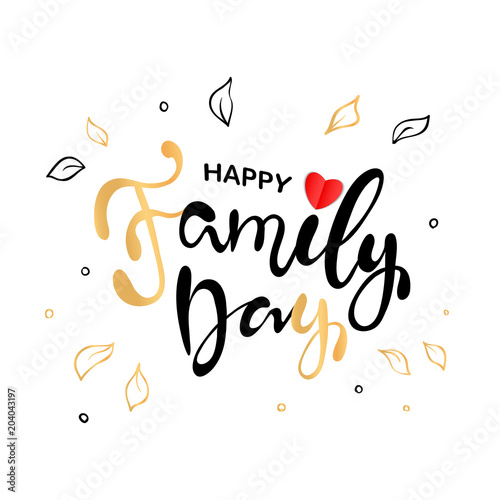 Happy Family Day text as celebration badge, tag, icon, banner.