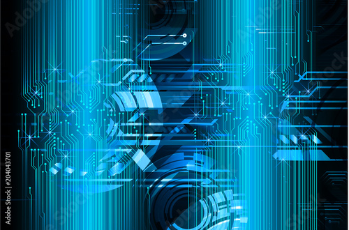 binary circuit board future technology, blue eye cyber security concept background, abstract hi speed digital internet.motion move blur. pixel vector