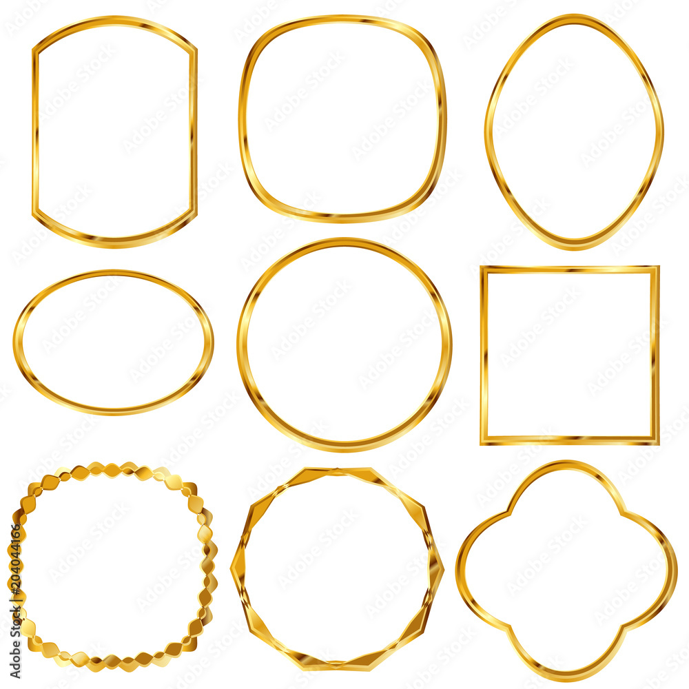 フレーム 金 メタル アイコン Stock Vector Adobe Stock