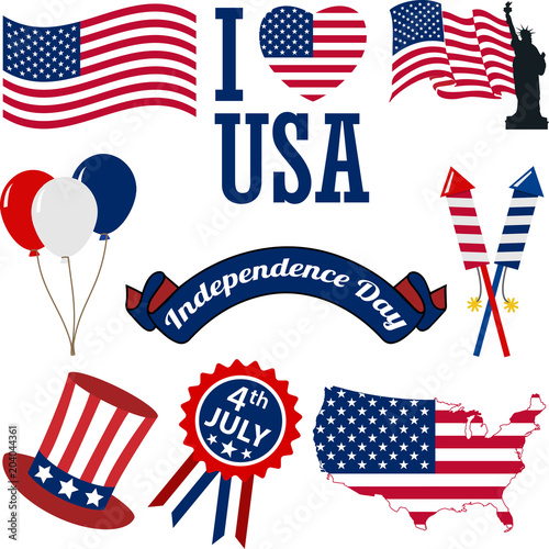 A set of 4th of July Icons