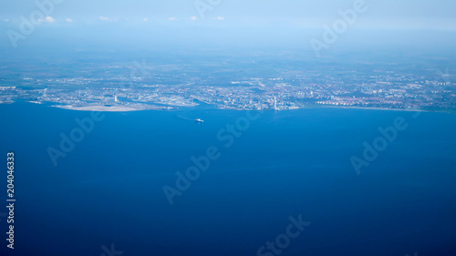 Malm    Sweden seen from an airplane.