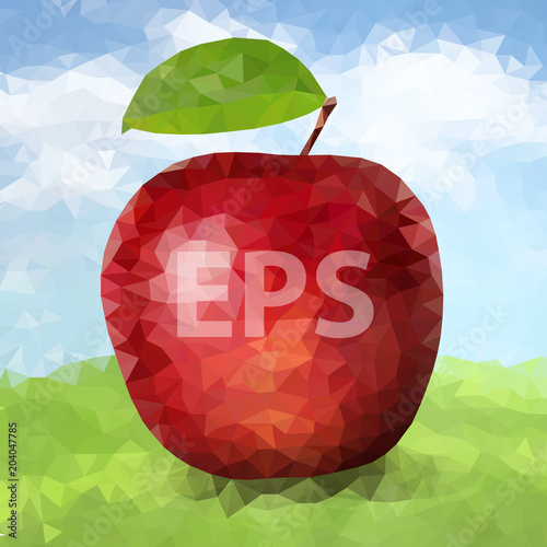 Red Polygon Apple 02 [Converted]