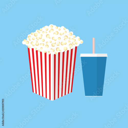 Cinema concept vector popcorn illustration