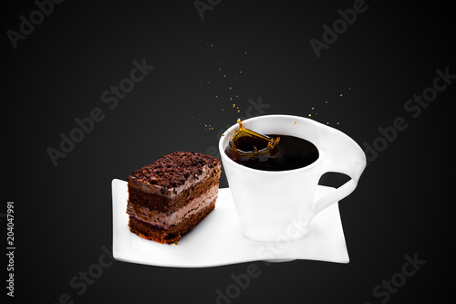 Filiżanka kawy z ciastkiem  © mariusz