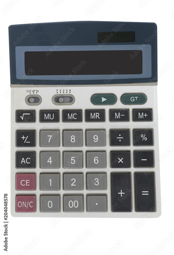 Calculator isolated on white background..Clipping path for edit. Calculator isolated on white background..Clipping path for edit.