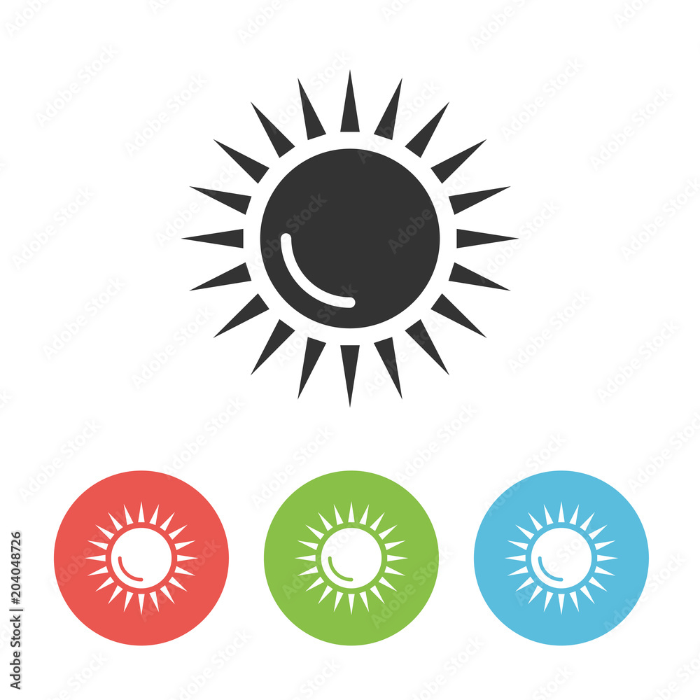 Cartoon sun vector flat one icon isolated on white background Cartoon sun vector flat one icon isolated on white background