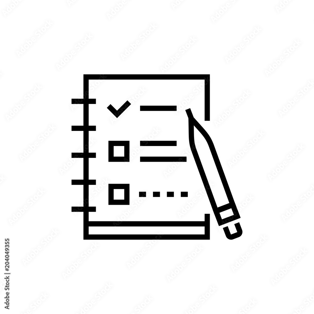 Check List Line Design Single Isolated Icon Stock Vector Adobe Stock