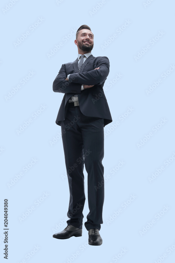 in full growth. businessman with crossed arms in full growth. businessman with crossed arms