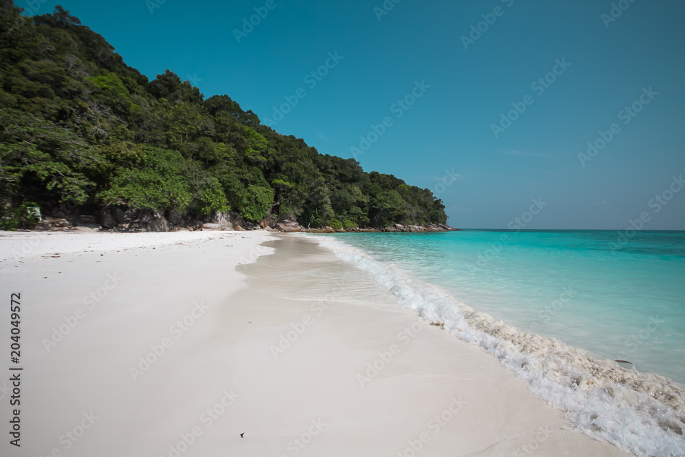 Beautiful tropical Thailand with beach, Blue Sea and White Sand Beautiful tropical Thailand with beach, Blue Sea and White Sand