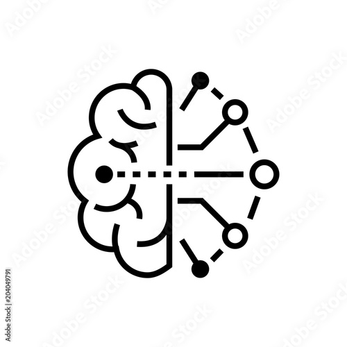 Artificial intelligence - line design single isolated icon