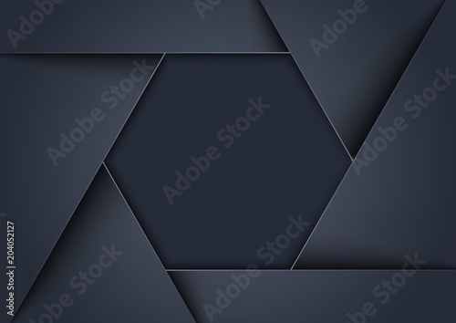 Metallic Gray Background Formed as Hexagonal Shape - Abstract Geometrical Illustration, Vector Graphic