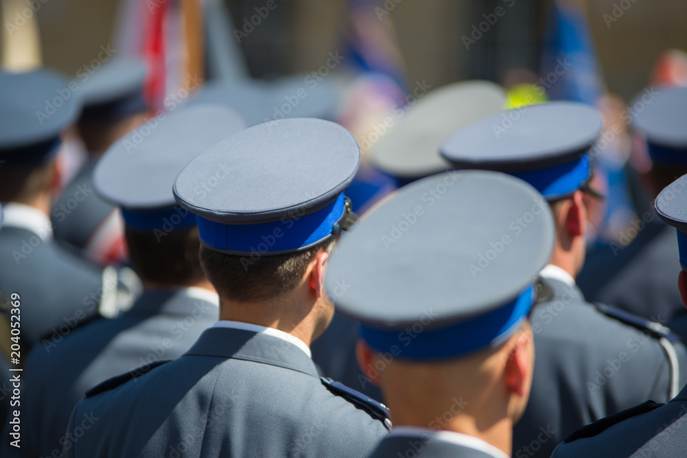 Polish police in gala uniforms