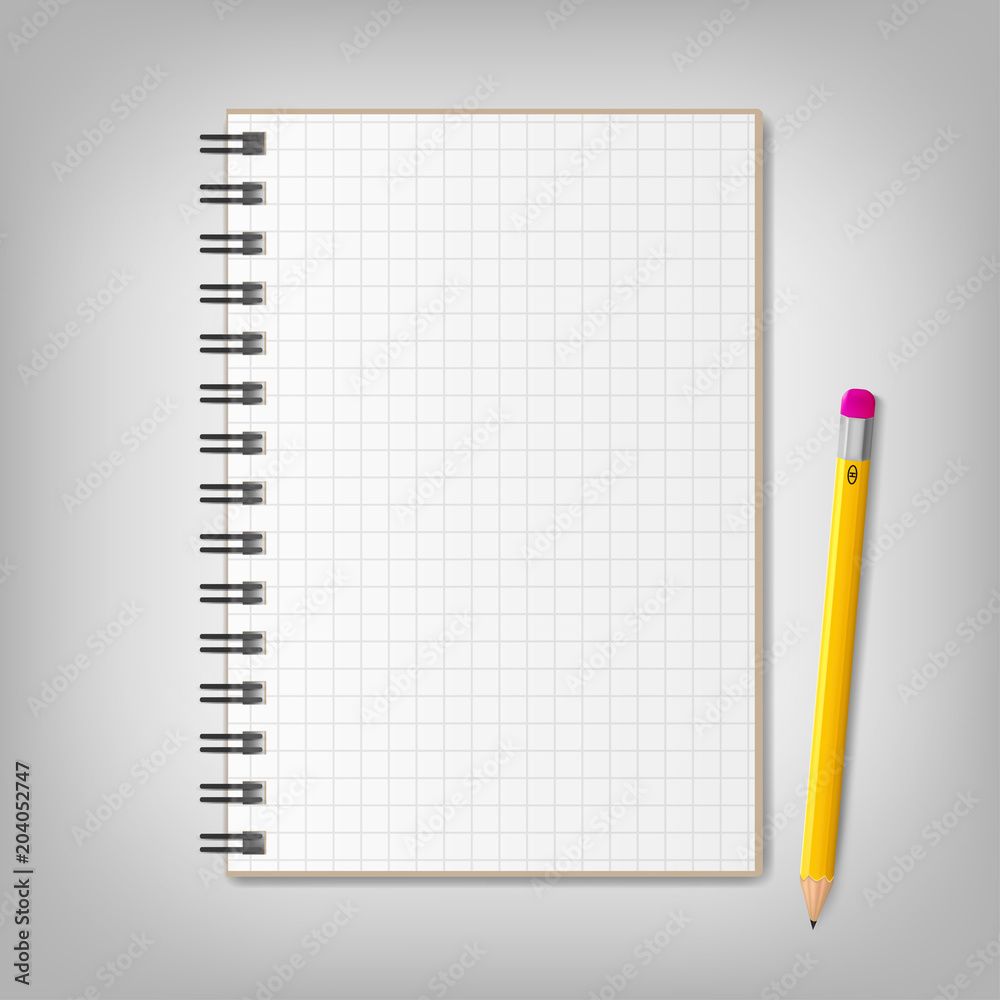 realistic notebook, exercise book , vector illustration realistic notebook, exercise book , vector illustration