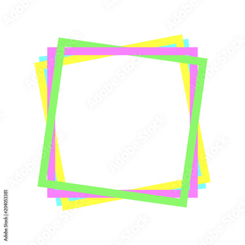 Vector soft color square frame. Abstract background. Rectangle design element copy space.