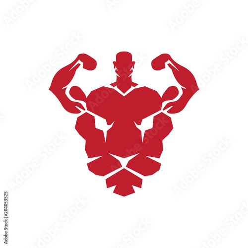 Lion Head Fitness Logo Vector Template photo